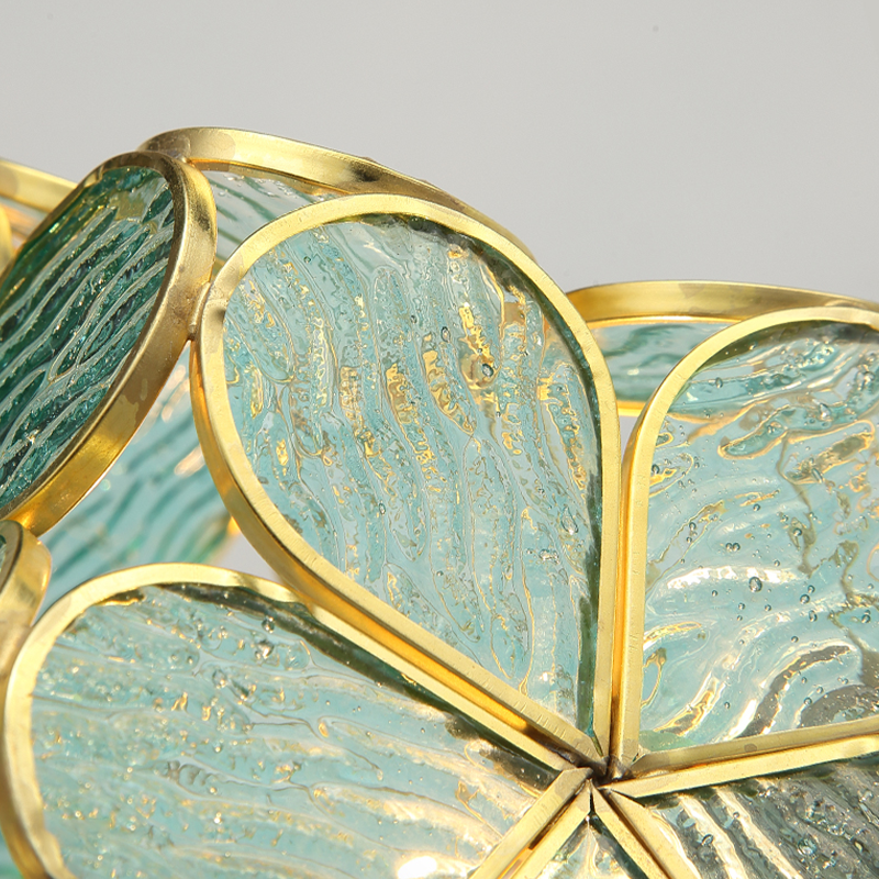 Suspension en verre en forme de pétale inspirée du vintage – Élégance intemporelle pour les espaces contemporains