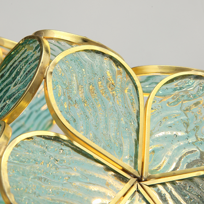 Suspension en verre en forme de pétale inspirée du vintage – Élégance intemporelle pour les espaces contemporains