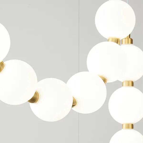 Exquisite Beaded Chandelier – Elegant LED Lighting in Metal and Acrylic (H65 cm)