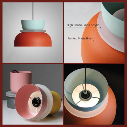 Luminaire Pendentif Macaron Nordic Élégant – Élégance Scandinave en Aluminium et Acrylique pour Votre Cuisine et Salon