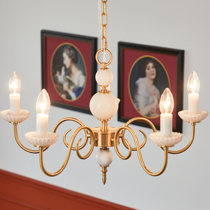 Chandelier en Verre et Laiton Vintage Intemporel - Élevez Votre Espace avec Élégance Classique