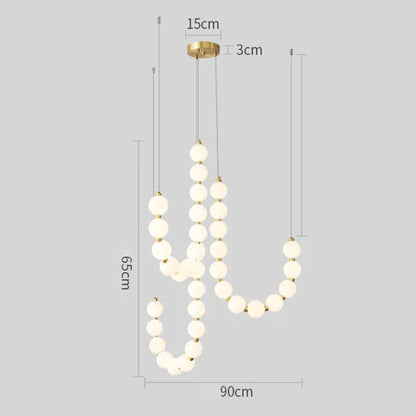 Exquisite Beaded Chandelier – Elegant LED Lighting in Metal and Acrylic (H65 cm)