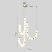 Exquisite Beaded Chandelier – Elegant LED Lighting in Metal and Acrylic (H65 cm)
