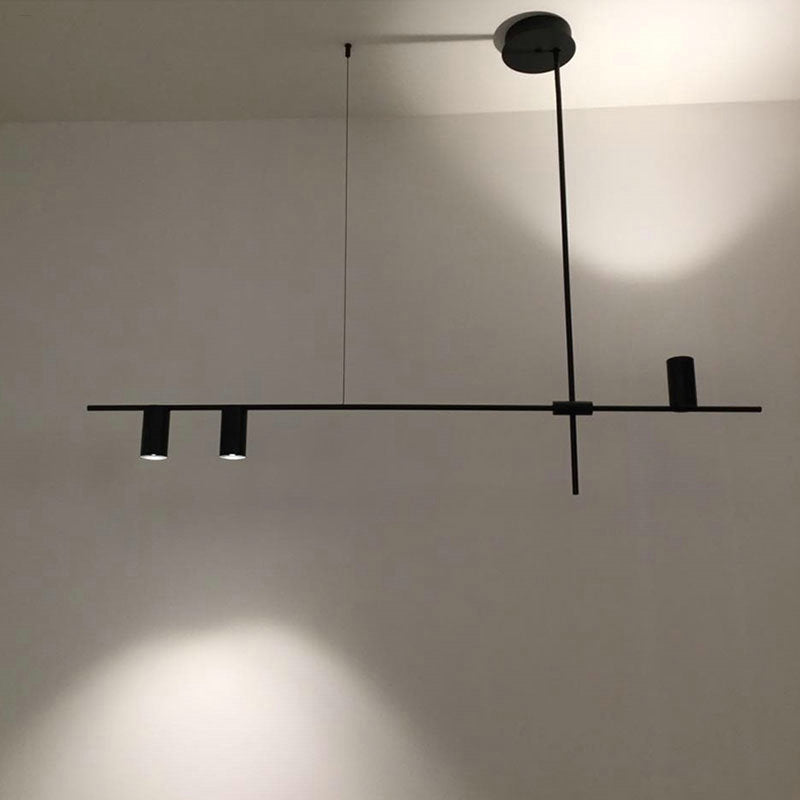 Suspension Minimaliste Noire Élégante – Style Métal et Aluminium Contemporain pour Espaces Sophistiqués
