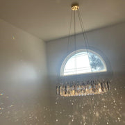 Elegant K9 crystal chandelier – Dazzling rose gold LED light with dimmable function (Available in different sizes)