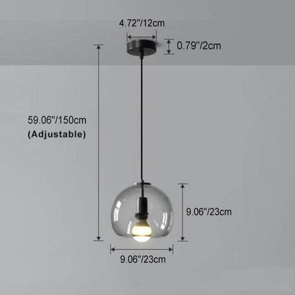 Suspension en verre soufflé gris élégant – Lampe réglable en hauteur pour sublimer votre espace