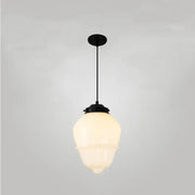 Élégante suspension en verre blanc givré géométrique inspirée des vintage – Une touche d'élégance pour votre espace