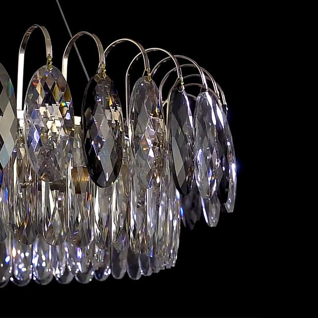 Elegant K9 crystal chandelier – Dazzling rose gold LED light with dimmable function (Available in different sizes)