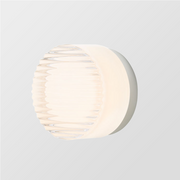 Elegant round LED wall sconce – Warm ambiance with Mylk glass diffuser for living room and bedroom decoration