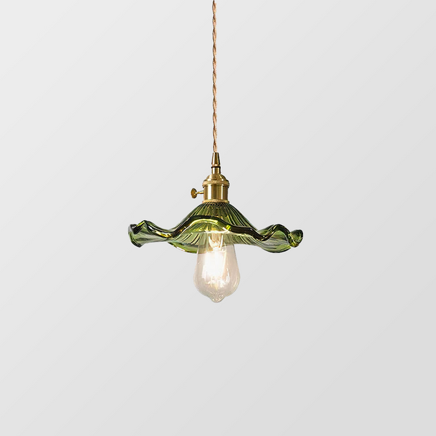 Elegant Floral Glass LED Pendant – Bloom-Inspired Design for a Warm and Welcoming Atmosphere (E27 Compatible)