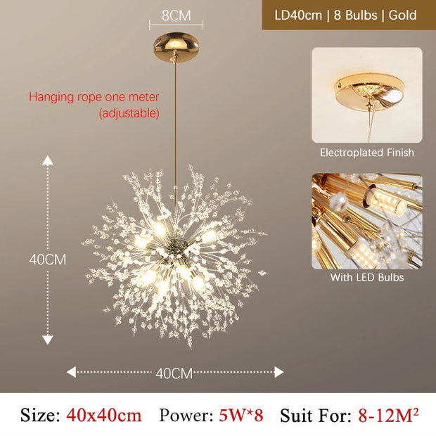 Elegant crystal LED chandelier – Stylish chrome finish with G9 lighting