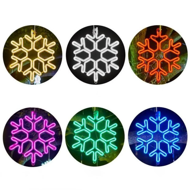 Waterproof LED Snowflake Star Garland – Perfect for Outdoor Holiday Decorations