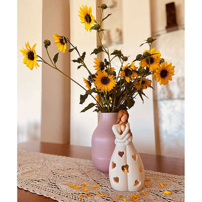 Lampe de table Romance Éternelle – Éclairage en résine beige élégant pour une ambiance cocooning