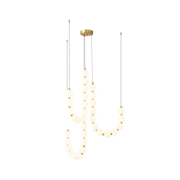 Exquisite Beaded Chandelier – Elegant LED Lighting in Metal and Acrylic (H65 cm)