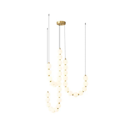 Exquisite Beaded Chandelier – Elegant LED Lighting in Metal and Acrylic (H65 cm)