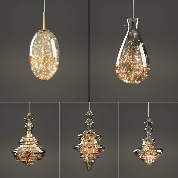 Elegant glass and brass pendant – Stylish lighting for your living room and kitchen
