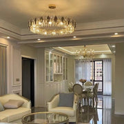 Elegant K9 crystal chandelier – Dazzling rose gold LED light with dimmable function (Available in different sizes)