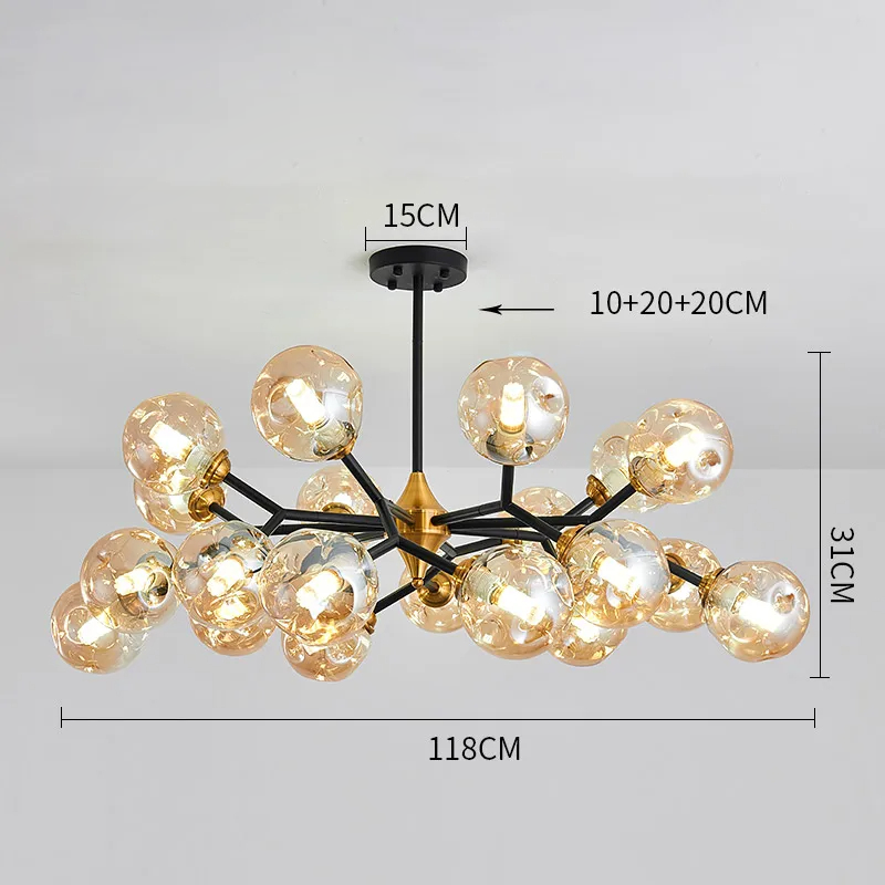 Superb LED Blown Glass Chandelier – Contemporary Elegance for Your Living Room and Bedroom