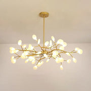 Dazzling dragonfly LED chandelier – Contemporary acrylic light with a magical firefly leaf design