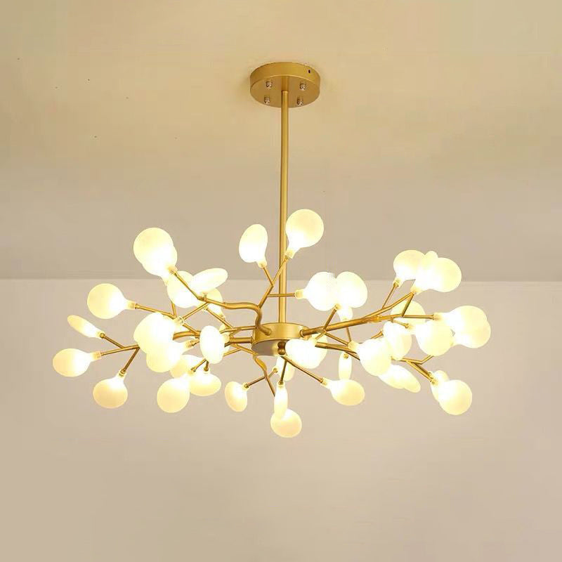 Dazzling dragonfly LED chandelier – Contemporary acrylic light with a magical firefly leaf design