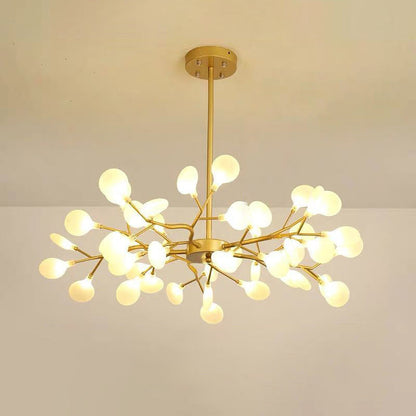 Dazzling dragonfly LED chandelier – Contemporary acrylic light with a magical firefly leaf design