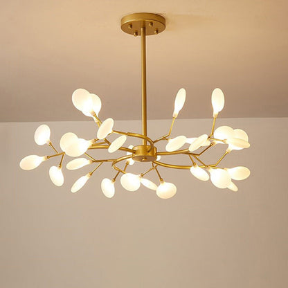 Dazzling dragonfly LED chandelier – Contemporary acrylic light with a magical firefly leaf design