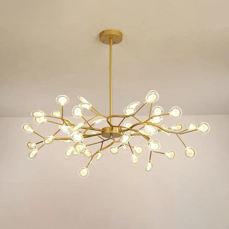 Dazzling dragonfly LED chandelier – Contemporary acrylic light with a magical firefly leaf design