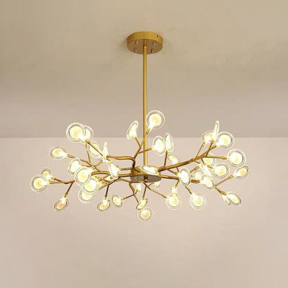 Dazzling dragonfly LED chandelier – Contemporary acrylic light with a magical firefly leaf design