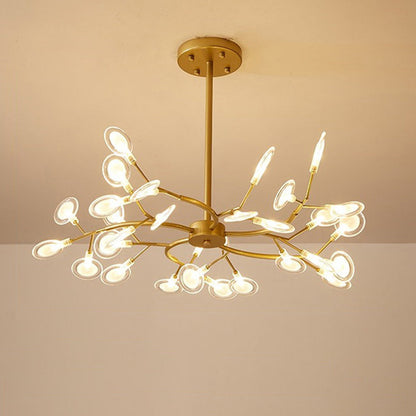 Dazzling dragonfly LED chandelier – Contemporary acrylic light with a magical firefly leaf design