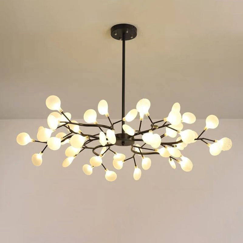 Dazzling dragonfly LED chandelier – Contemporary acrylic light with a magical firefly leaf design