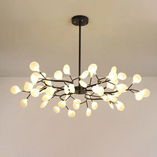 Dazzling dragonfly LED chandelier – Contemporary acrylic light with a magical firefly leaf design