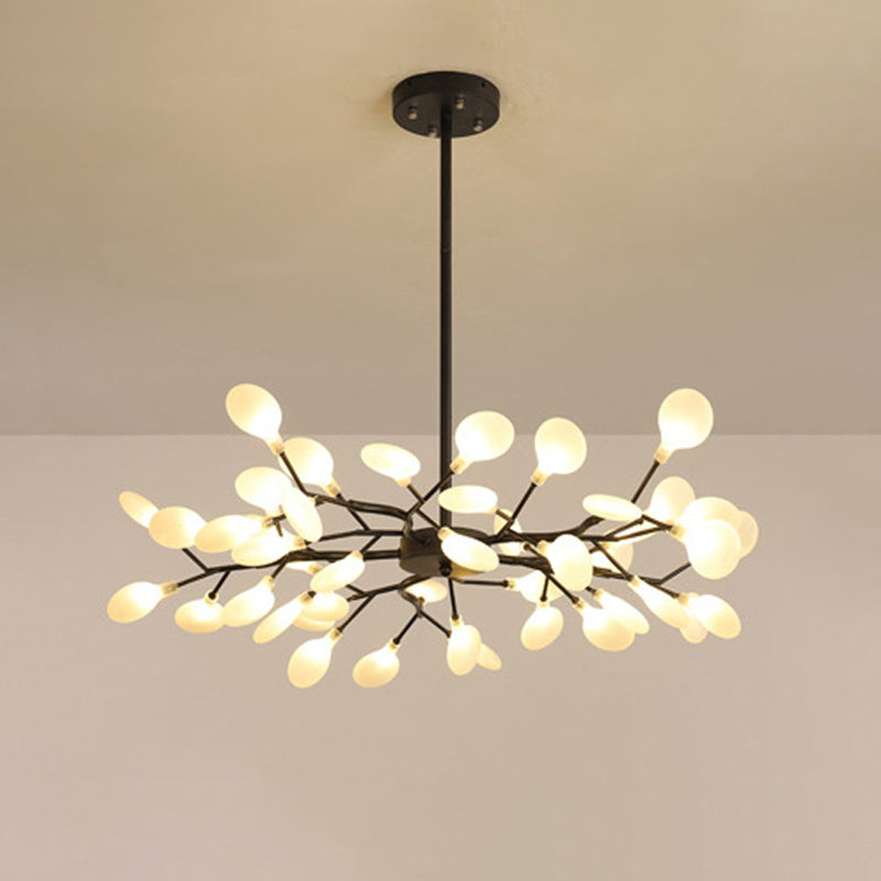 Dazzling dragonfly LED chandelier – Contemporary acrylic light with a magical firefly leaf design