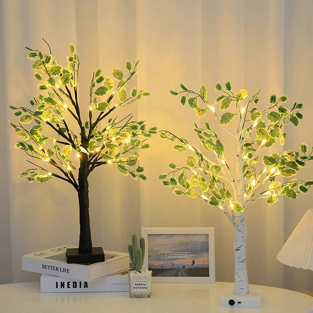 Enchanting LED Christmas Garland – Fairy Lights Decorated with Luxurious Green Leaves