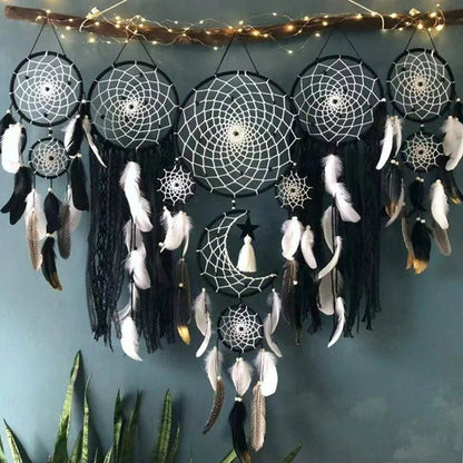 Exquisite set of 5 handmade bohemian dreamcatchers – Add elegance and tranquility to your space
