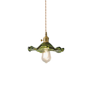 Elegant Floral Glass LED Pendant – Bloom-Inspired Design for a Warm and Welcoming Atmosphere (E27 Compatible)