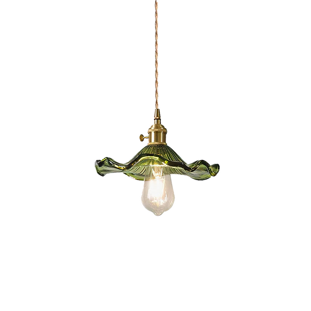 Elegant Floral Glass LED Pendant – Bloom-Inspired Design for a Warm and Welcoming Atmosphere (E27 Compatible)