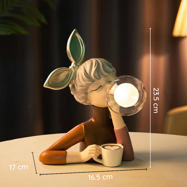 Elegant Artisan Sisters table lamp – A unique fusion of handmade wood and textile design