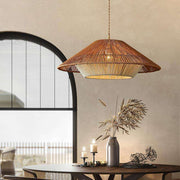 Elegant Japanese rattan hanging lamp – Retro zen-inspired pendant lamp with E27 socket