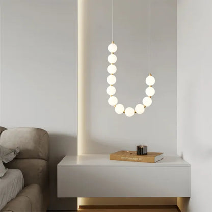 Exquisite Beaded Chandelier – Elegant LED Lighting in Metal and Acrylic (H65 cm)