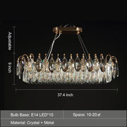 Elegant K9 crystal chandelier – Dazzling rose gold LED light with dimmable function (Available in different sizes)