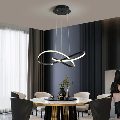 Lustre LED Marion Élégant – Superbe Suspension Noir et Or Parfaite pour les Espaces Chaleureux