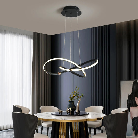 Lustre LED Marion Élégant – Superbe Suspension Noir et Or Parfaite pour les Espaces Chaleureux