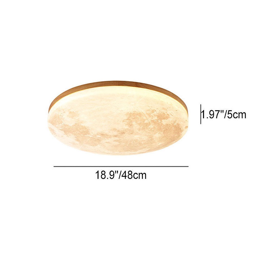 Plafonnier LED Minimaliste Élégant en Forme de Lune – Élégance Contemporaine en Bois et Acrylique