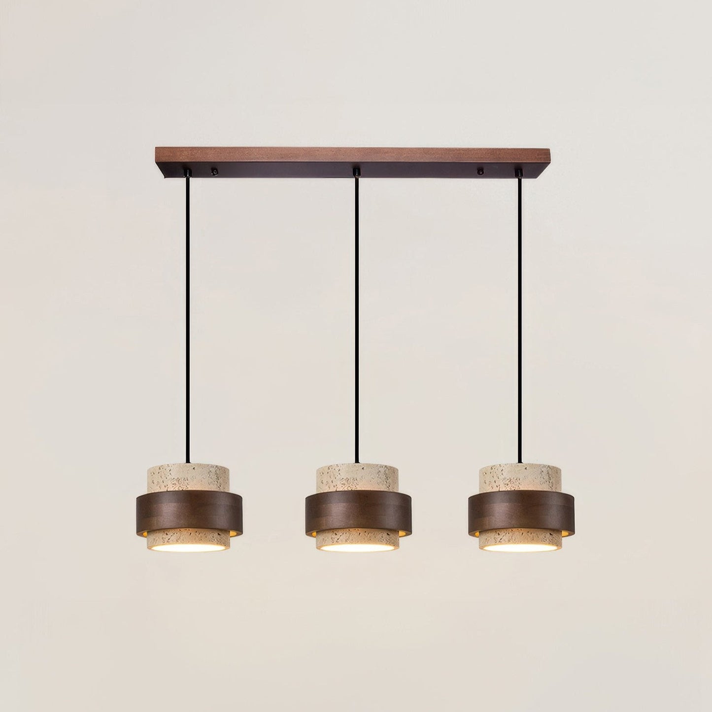 Lampe de chevet Ascend Wabi-Sabi élégamment conçue – Une fusion chic de minimalisme rétro en travertin et en bois