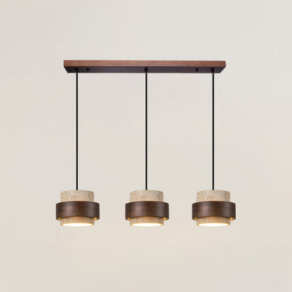 Lampe de chevet Ascend Wabi-Sabi élégamment conçue – Une fusion chic de minimalisme rétro en travertin et en bois