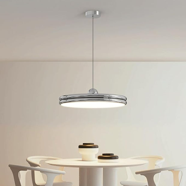 Elegant dimmable LED suspension - Customizable cable length with metallic finish and stylish acrylic