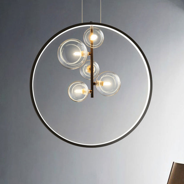 Suspension en verre industriel élégante – Élégance vintage en métal