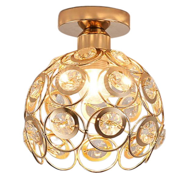 Luxe gouden ganglamp – elegante kroonluchter van kristal en goud om uw decoratie te verfraaien