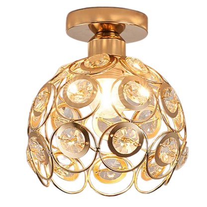 Luxe gouden ganglamp – elegante kroonluchter van kristal en goud om uw decoratie te verfraaien