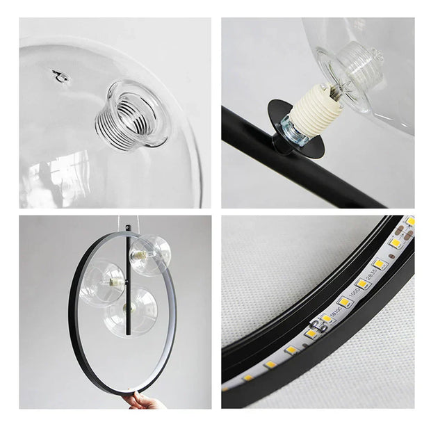 Suspension en verre industriel élégante – Élégance vintage en métal